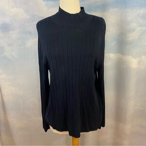 Silx by August Silk Navy Ribbed Sweater Size XL
